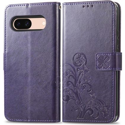 Mobigear Clover Google Pixel 8a Capa livro Carteira - Roxo