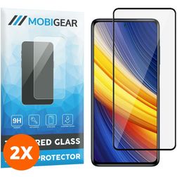 Mobigear Premium POCO X3 Pro Vetro Protezione schermo - Compatibile con le cover - Nero (confezione da 2)