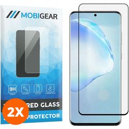 Mobigear Curved Samsung Galaxy S20 Vidro temperado Película de ecrã - Compatível com capas - Preto (Pack de 2)