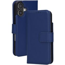 Mobiparts Wallet iPhone 17 MagSafe Aito nahka Lompakkokotelo + Setelitasku - Sininen