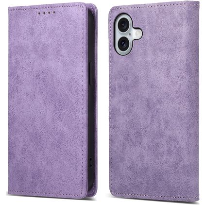 Mobigear Wallet iPhone 16 Plus Pungetui med Seddelrum - Lilla