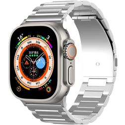Mobigear Perth Correa Titanio Cierre de mariposa para Apple Watch - 49/46/45/44 mm - Plateado