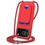 Mobigear Lanyard Card iPhone 18 Pro Max Silikone Cover med snor og kortholder - Rød