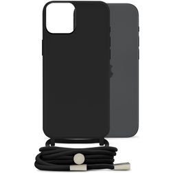 Mobilize Lanyard Gelly iPhone 15 Plus Flexibel TPU Skal med rem - Svart