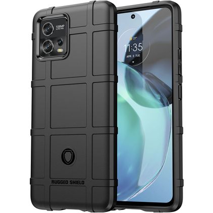 Mobigear Rugged Shield Motorola Moto G72 Joustava TPU Suojakuori Iskunkestävä - Musta