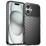 Mobigear Groove iPhone 16 Flexibilní TPU Zadní kryt - Černá