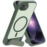 Mobiparts Hardcover iPhone 16e MagSafe Hard Case Back cover with Stand - Satin Green