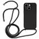 Mobigear Lanyard iPhone 14 Plus Silicone Case with lanyard - Black