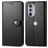 Mobigear Snap Button Motorola Edge 30 Pro Capa livro Carteira - Preto