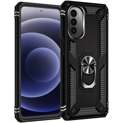 Mobigear Armor Ring Motorola Moto G82 Plástico rígido Capa traseira Antichoque com anel - Preto