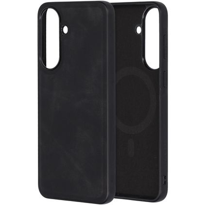 Mobiparts Classic Samsung Galaxy A57 MagSafe TPU / Pele sintética Capa traseira - Graphite Black