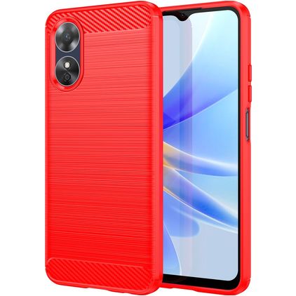Mobigear Brushed Slim OPPO A17 Flexibilní TPU Zadní kryt - Červená