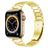 Mobigear Lissabon Rustfrit stål Apple Watch Urrem Sommerfuglelås - 49/46/45/44 mm - Guld
