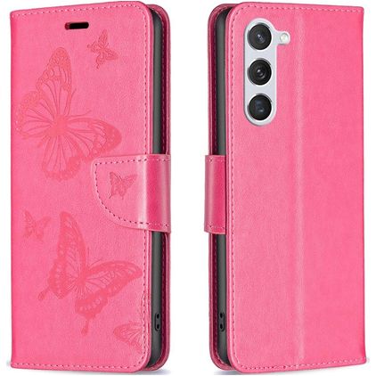 Mobigear Butterfly Samsung Galaxy S23 Knížkové pouzdro Peněženka - Purpurová