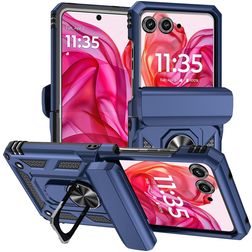 Mobigear Armor Ring Motorola Razr 50 Hard Case Back cover Shockproof with Ring Holder - Blue
