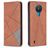 Mobigear Rhombus Slim Nokia 1.4 Funda tipo libro - Coñac