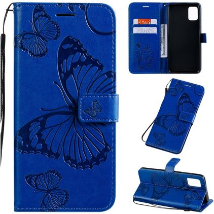Mobigear Butterfly Samsung Galaxy A51 Cover a libro portafoglio - Blu