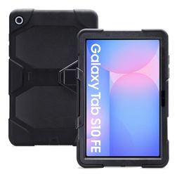 Xccess Survivor Essential Samsung Galaxy Tab S10 FE Plastica rigida / Silicone Back cover + Supporto - Nero