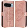 Mobigear Butterfly Google Pixel 9 Pro XL Plånboksfodral med sedelfack - Roséguld