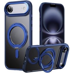 Mobigear Frosted Mag iPhone Air MagSafe Plástico rígido Capa traseira com suporte - Azul