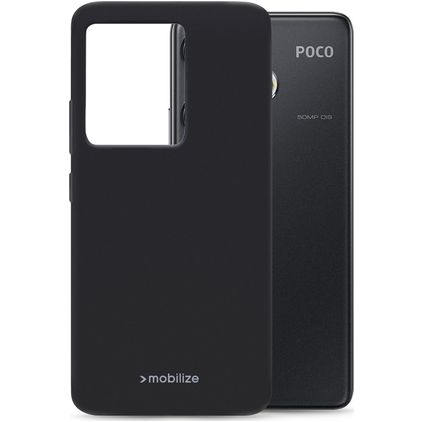 Mobilize Rubber Gelly POCO F6 TPU flexível Capa traseira - Matt Black