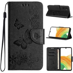 Mobigear Butterfly Samsung Galaxy A35 Wallet case - Black