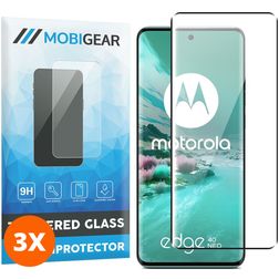Mobigear Premium Motorola Edge 40 Neo Tempered Glass Screen Protector - Case Friendly (3-Pack)