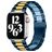 Mobigear Antwerp Rostfritt stål Apple Watch Armband Fjärilslås - 49/46/45/44 mm - Blå / Guld