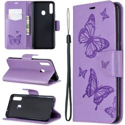 Mobigear Butterfly Samsung Galaxy A20s Funda tipo libro Cartera - Morado