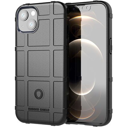 Mobigear Rugged Shield iPhone 13 TPU flexível Capa traseira Antichoque - Preto