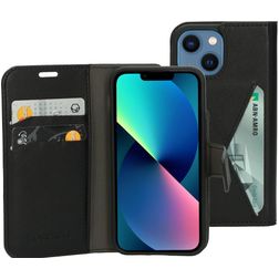 Mobiparts Classic Wallet iPhone 12 Mini Lompakkokotelo + Setelitasku - Musta