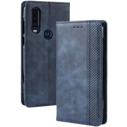 Mobigear Sensation Motorola One Action Plånboksfodral med sedelfack - Blå
