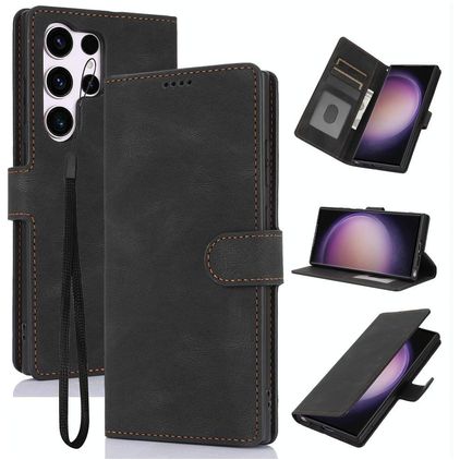 Mobigear Wallet Samsung Galaxy S26 Ultra Lompakkokotelo + Setelitasku - Musta