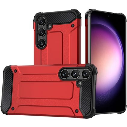 Mobigear Outdoor Samsung Galaxy S24 Funda Plástico rígido Carcasa Antigolpes - Rojo