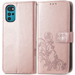Mobigear Clover Motorola Moto G22 Plånboksfodral med sedelfack - Roséguld