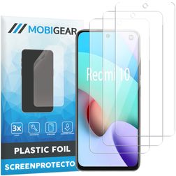 Mobigear Xiaomi Redmi 10 4G Película de ecrã em plástico - Compatível com capas (Pack de 3)