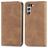Mobigear Retro Slim Samsung Galaxy S21 FE Cover a libro portafoglio - Marrone