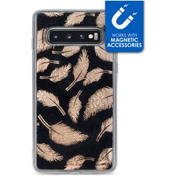 My Style Magneta Samsung Galaxy S10 TPU flessibile Back cover - Golden Feathers
