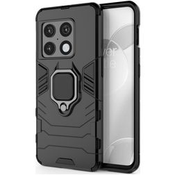Mobigear Armor Ring OnePlus 10 Pro Kova Suojakuori Iskunkestävä + Sormuspidike - Musta