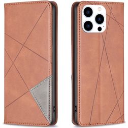 Mobigear Rhombus Slim iPhone 16 Pro Funda tipo libro - Marrón