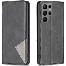 Mobigear Rhombus Slim Samsung Galaxy S24 Ultra Funda tipo libro - Negro