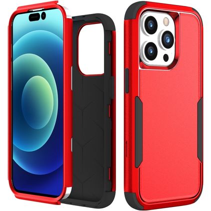 Mobigear Ultra Tough iPhone 15 Pro Plástico rígido Capa traseira Antichoque - Vermelho