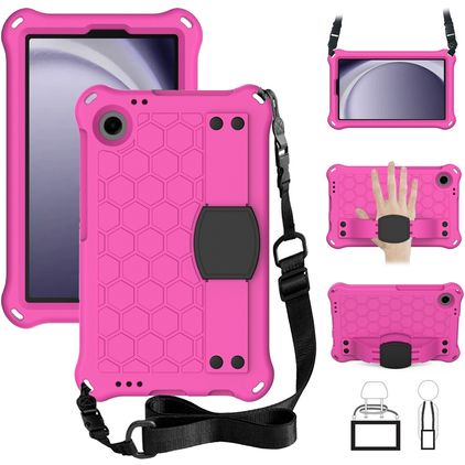 Mobigear HexStrap Samsung Galaxy Tab A11 Pianka EVA Etui plecki + Pasek na ramię - Różowy