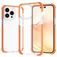 Mobigear Full Bumper iPhone 14 Pro Fodral Hårdplast Skal Stötsäkert - Transparent / Orange