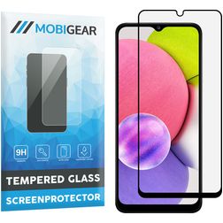 Mobigear Premium Samsung Galaxy A03s Tempered Glass Screen Protector - Case Friendly - Black