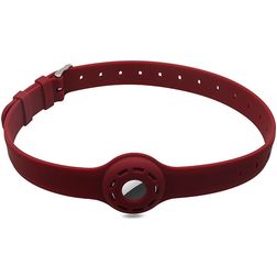 Mobigear Capa Silicone flexível Coleira para Apple AirTag - 23,5 - 47,5 cm - Bordô