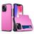 Mobigear Card iPhone 15 Plus Hardcase Back cover Antiurto con portacarte - Rosa