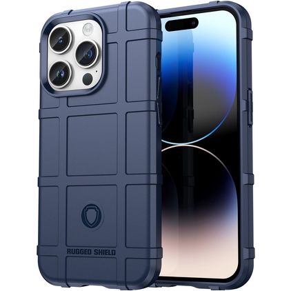 Mobigear Rugged Shield iPhone 15 Pro Flexibilní TPU Zadní kryt odolný proti nárazům - Modrá