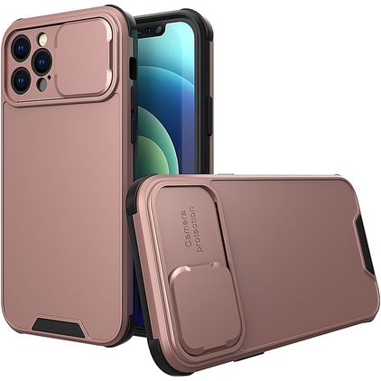 Mobigear Cam Slide iPhone 14 Hårdt Bagsidecover med Camera Slider - Rosaguld
