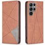 Mobigear Rhombus Slim Samsung Galaxy S25 Ultra Cover a libro - Marrone